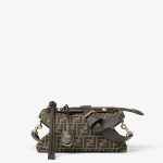 FENDI By The Way Soft Medium Brown FF jacquard fabric bag - Image 5